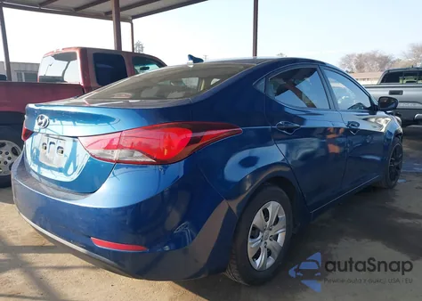 2016 Hyundai Elantra Se from USA, damaged, VIN KMHDH4AE6GU650364